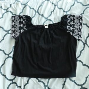 black and white off the shoulder top